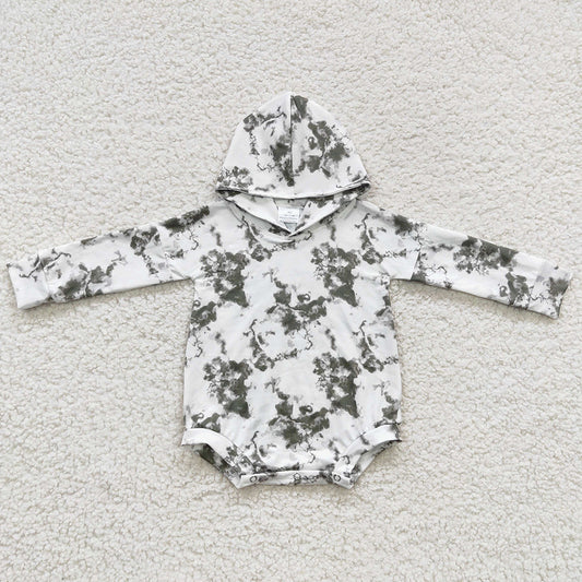 Baby Girls Rompers White Flowers Long Sleeve Fall Hoodie Romper LR0270