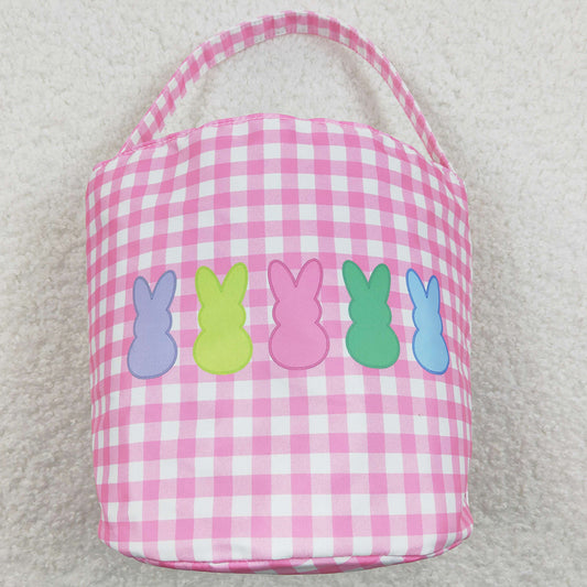 Baby Girls Bags Easter Pink Checkered Bunny Basket Bags BA0160