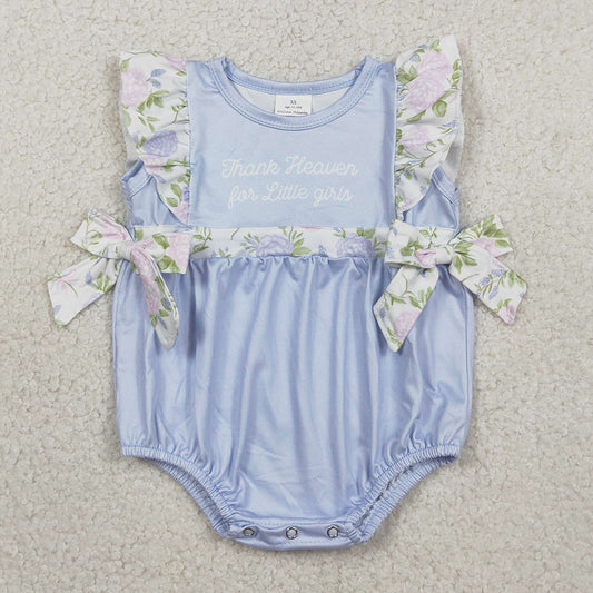 Baby Girls Rompers Thank Heaven Little Girls Floral Bows Ruffle Rompers SR3506