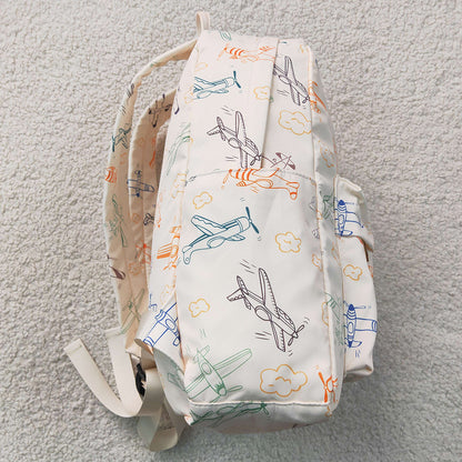 Baby Kids Colorful Planes Clouds School Backpack Back Bags BA0220