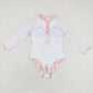 Baby Girls Swimsuits Daisy Long Sleeve Pink one-piece Swimsuits S0244