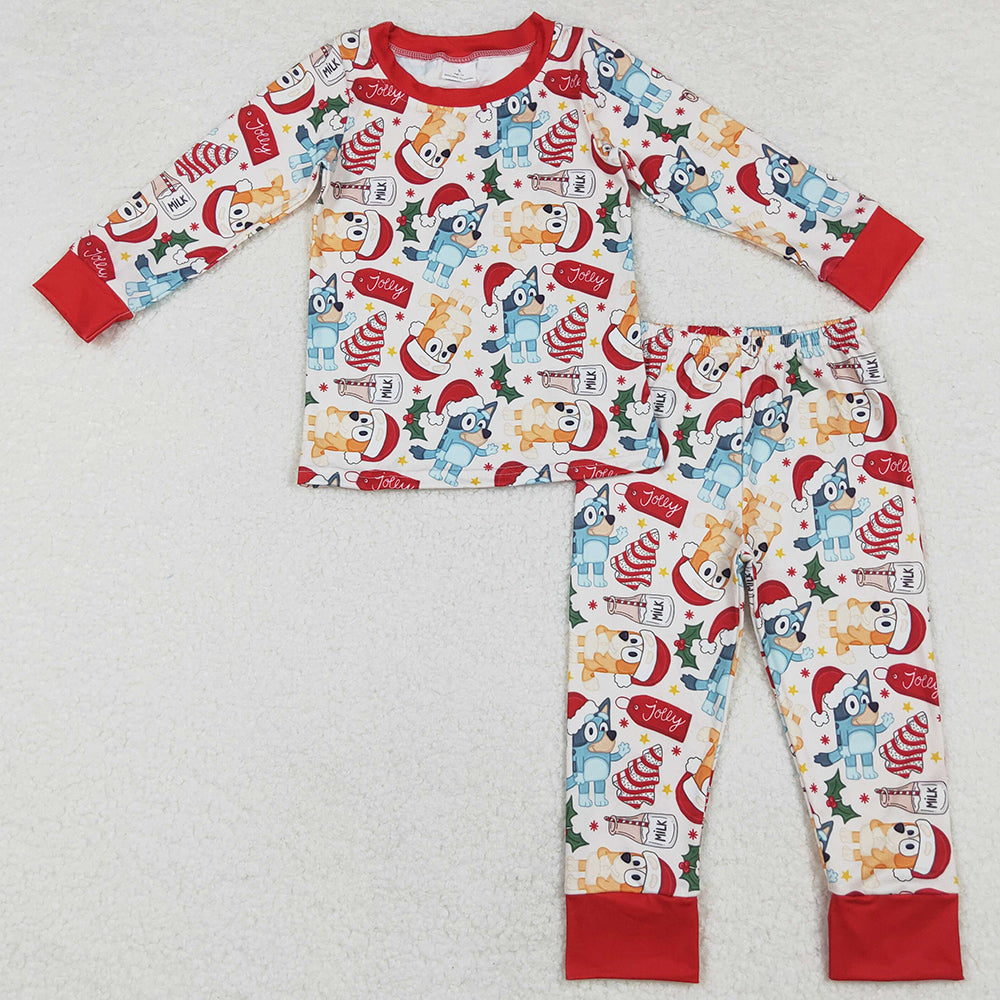 Baby Boys Pajamas Dogs Christmas Tree Cake Top Pants Pajamas Sets BLP0821