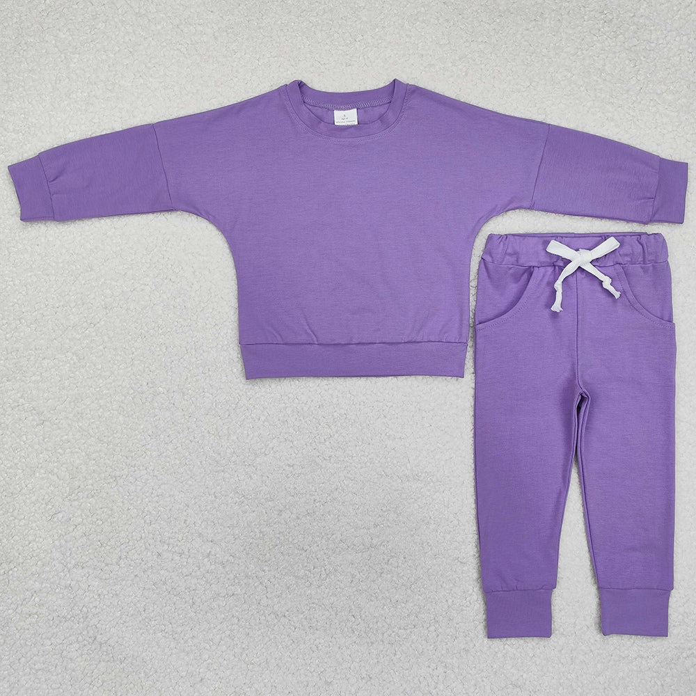 Baby Girls Clothes Lavender Shirt Pants Sports Clothes Sets GLP2249