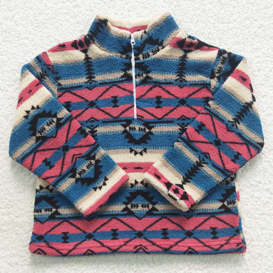 Boutique Baby Kids Clothes Coat Aztec Western Thick Zip Pullovers Tops BT0353