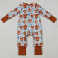 Baby Girls Rompers Highland Cows Flowers Western Two Way Zip Convertible Rompers LR1787