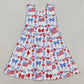 Baby Girls Dress Flower Flags 4th of July Yoga Active Shorts Knee Length Dress GSD3500