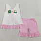 Baby Girls Clothes Embroidery Golf Trucks Polka Dots Back Bow Tunic Ruffle Short Clothes Sets GSSO2884 1.15