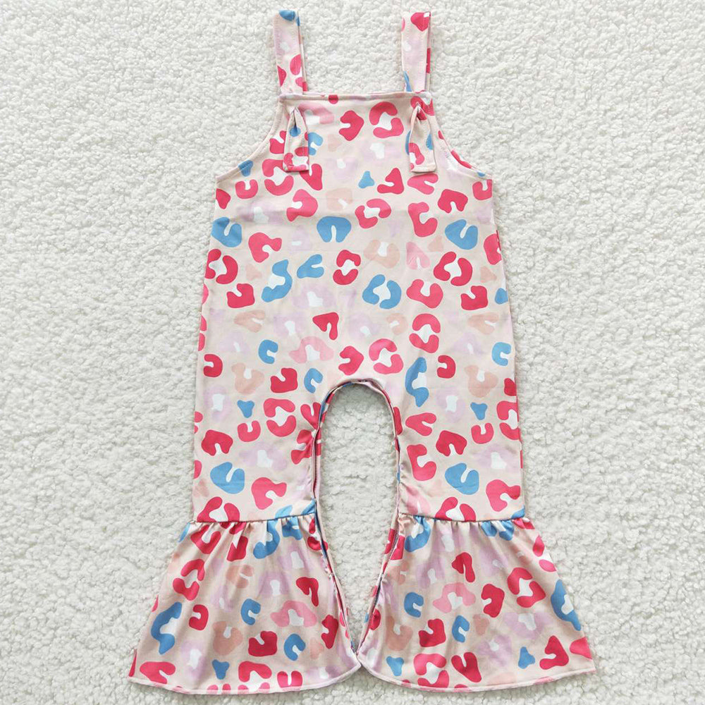 Summer Baby Girls Jumpsuit Colorful Leopard Straps Jumpsuits SR0379