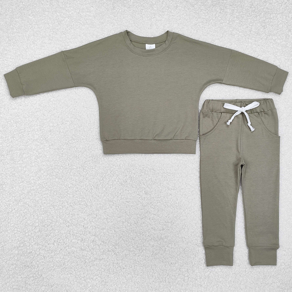 Baby Boys Clothes Olive Cotton Shirts Pants Sports Clothes Sets BLP1054