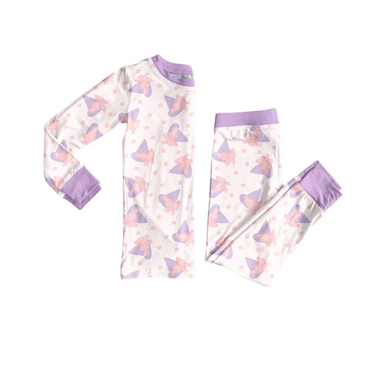 Preorder (moq 5)Baby Girls Long Sleeves Lavender Magic Hats Stars Top Pant Pajamas Sets 5.28