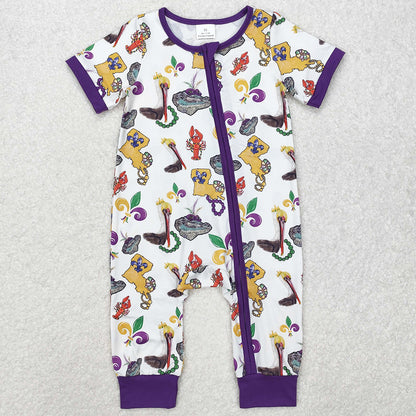 Baby Infant Boys Rompers Mardi Gras Bird Zip Rompers SR2394