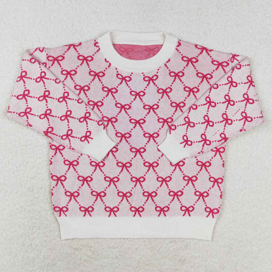 Baby Girls Sweater Pink Bows Long Sleeve Sweaters GT0687