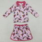Baby Girls Clothes Pink Demon Hunter Zipper Pullovers Skirt Shorts Yoga Active Clothes Sets GLD1500 1.5