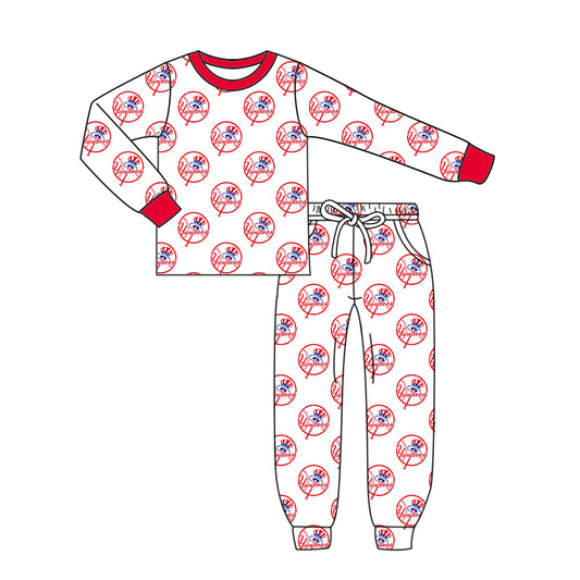 Preorder(moq 5) Baby Girls Pajamas Red Long Sleeve Top Pants Pajamas Set 8.16