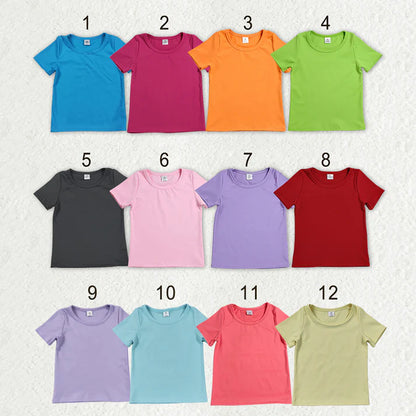 Sibling Baby Girls Short Sleeve Colorful Yoga Active T-shirts Tops
