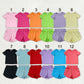 Sibling Baby Girls Colorful Short Sleeve Shirt Top Sport Short Yoga Active Clothes Sets