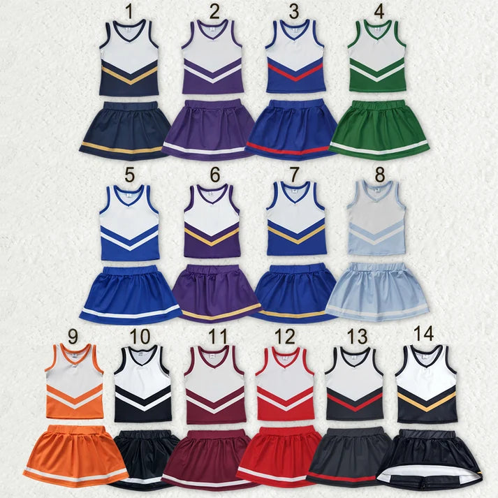 Sibling Baby Girls Sleeveless Stripe Vest Top Skirt Shorts Team Clothes Sets