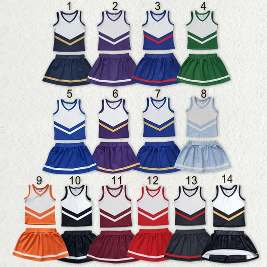 Sibling Baby Girls Sleeveless Stripe Vest Top Skirt Shorts Team Clothes Sets