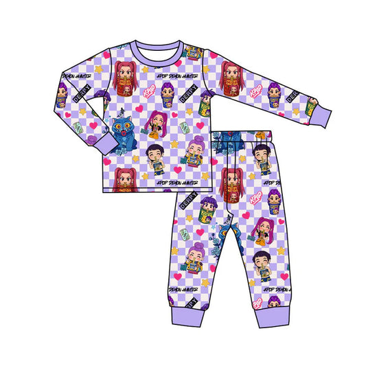 Preorder(moq 5) Baby Girls Cartoon Girls Hearts Top Pants Pajamas Sets 10.10