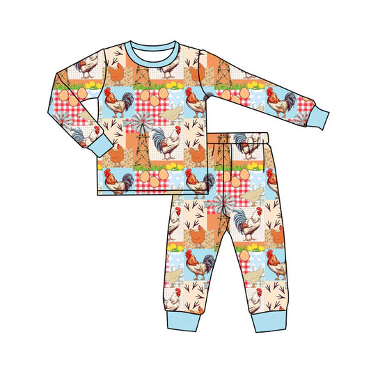Preorder(moq 5) Baby Boys Farm Top Pants Pajamas Sets 10.15