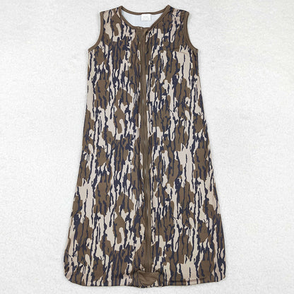 Baby Newborn Camo Zip Gowns BL0142