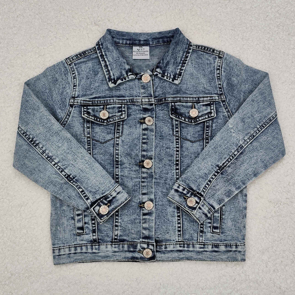 Boutique Girls Jeans Coat Jacket High Quality Baby Girl Denim Coat 6 A5-14