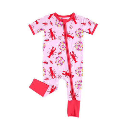 Preorder (moq 5)Baby Girls Crayfishes Balls Two Way Zip Convertible Rompers 11.13