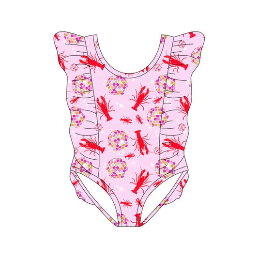 Preorder(moq 5) Baby Girls Crayfishes Balls Ruffle Swimsuits 11.13