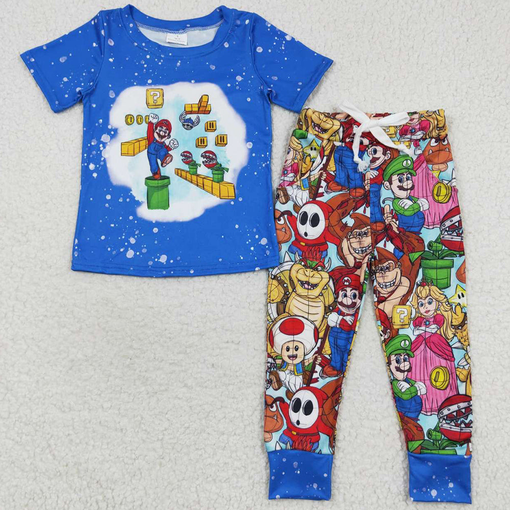 New Fashion Boys Clothing Short Sleeve Top Pants Sets BSPO0142