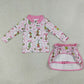Baby Girls Clothes Green Face Frogs Trees Zip Top Skirt Shorts Christmas Clothes Sets GLD1609