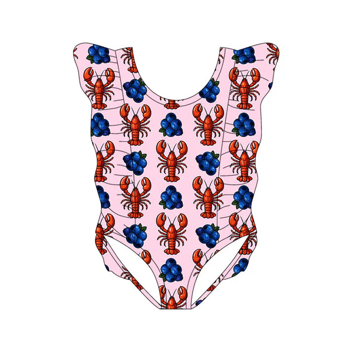 Preorder(moq 5) Baby Girls Crayfishes Blueberry Ruffle Rompers 11.13