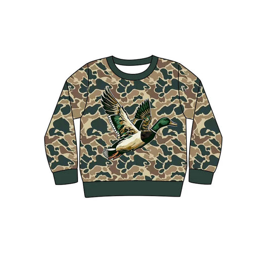 Preorder(moq 5) Baby Boys Green Ducks Camo Hunting Tee Shirts Top 10.24