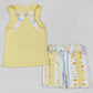 Baby Girls Clothes Yellow Vest Shirt Flowers Shorts Clothes Sets GSSO1788