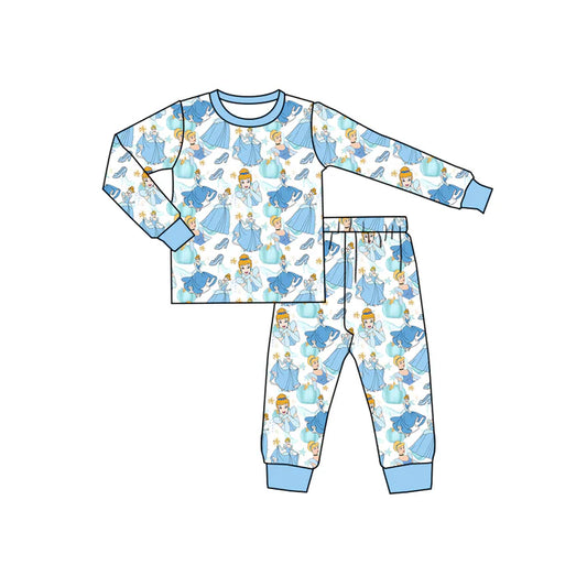 Preorder(moq 5) Baby Girls Cartoon Princess Top Pants Pajamas Sets 10.30