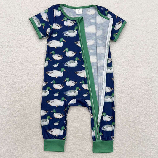 Baby Infant Boys Rompers Hunting Duck Zip Bamboo Rompers SR1897