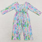 Baby Girls Jumpsuits Flowers Long Sleeve Pockets Jumpsuits LR1141