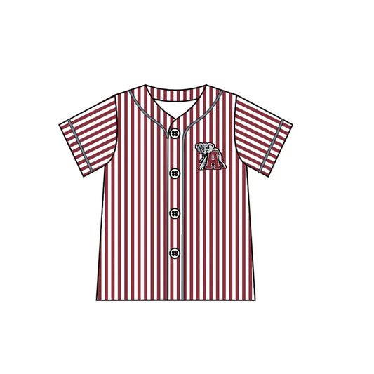 preorder(moq 5) Baby Boys Elephant Team Red Stripes Shirts 7.26