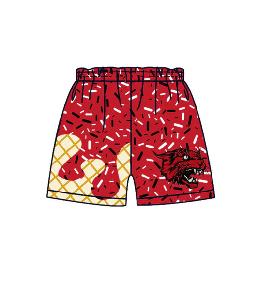 Preorder MOQ 5 pcs red white ice cream sprinkle boys team shorts 8.20