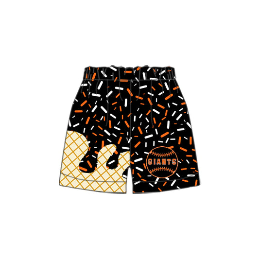 Preorder(moq 5) Baby Boys Black Giants Baseball Team Shorts Bottoms 8.16