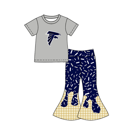 Preorder (moq 5) Baby Girls Clothes Short Sleeve Tops Bell Pants Sets