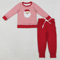 Baby Boys Embroidery Santa Red Stripe Top Pockets Jogger Pants Christmas Clothes Sets BLP1223 11.1