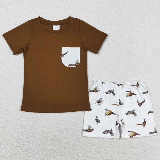 Baby Boys Clothes Pocket Short Sleeve Tee Shirt Top Shorts Clothes Sets BSSO0925