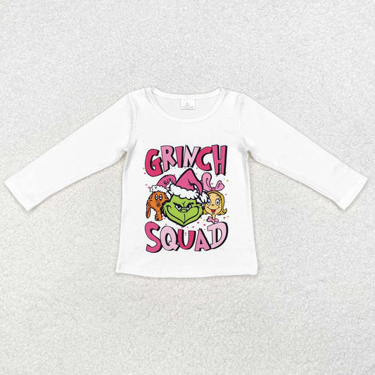 Baby Girls Clothes Shirts White Christmas Long Sleeve Tee Shirts Tops GT0757