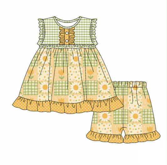 Preorder (moq 5)Baby Girls Clothes FLower Short Sleeve Outfits