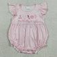 Baby Girls Rompers Pink Flutter Sleeve Cherry Bows I'm Just a Girl Ruffle Rompers SR3825