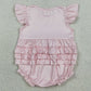 Baby Girls Rompers Pink Flutter Sleeve Cherry Bows I'm Just a Girl Ruffle Rompers SR3825