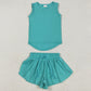 Sibling Baby Girls Clothes Sleeveless Colorful Yoga Vests Top Ruffle Shorts Sets 5.28