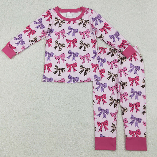 Baby Girls Pajamas Colorful Bows Top Pants Fall Pajamas Sets GLP2730 9.20