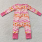 Baby Girls Rompers Long Sleeves Bows Ruffle Zip Convertible Rompers LR2567