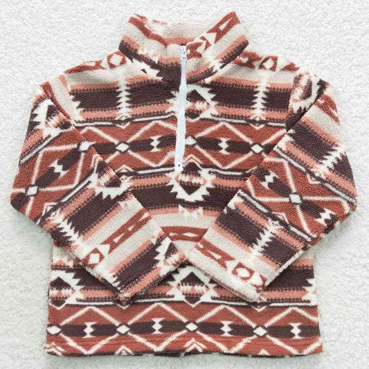 Hot Sale Kids Clothes Coat Aztec Western Thick Zip Pullovers Tops BT0369